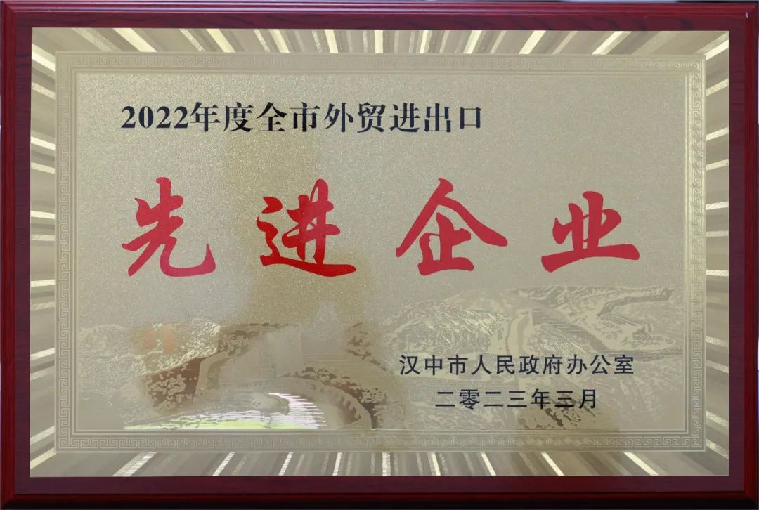 喜 訊！ 公司榮獲漢中市2022年全市外貿進出口先進企業、勉縣2022年度工業經濟穩增長先進企業文章標題